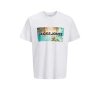JACK & JONES T-Shirt 'JJINDIANA' turquoise / olive / noir / blanc, Taille M