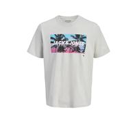 JACK & JONES T-Shirt 'JJINDIANA' bleu clair / gris clair / rose clair / noir, Taille S