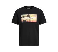 JACK & JONES T-Shirt 'JJIndiana' jaune d'or / saumon / noir / blanc, Taille XL