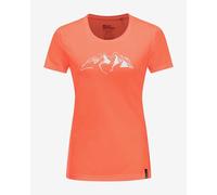 T-shirt Jack Wolfskin Peak Graphic à manches courtes rouge corail pour femme. - M