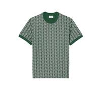 T-Shirt Jacquard À Monogramme Lacoste Casual Homme Verte Blanche