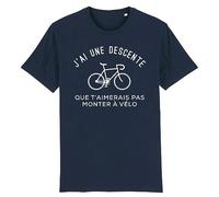 T Shirt J'Ai Une Descente Que t'aimerais Pas Monter a vélo - pour Homme - Imprimé en France - Coton 100% Bio - Cadeau Anniversaire Apéro EVG Original Rigolo (Marine, M)