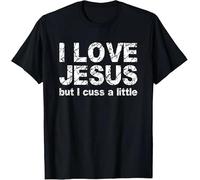 T-Shirt J'aime Jésus Foi chrétienne Tee Graphique Croix Religieuse Jésus m'aime Haut décontracté à Enfiler pour Hommes et Femmes