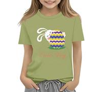 T-shirt jaune à manches longues pour femme avec motif d'œufs colorés et floral T-shirt doux pour filles Pull pour enfants confortable et élégant 98, AG, 2-3 ans