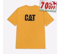 T-Shirt Jaune Caterpillar Pour Hommes Casual Mode Travail