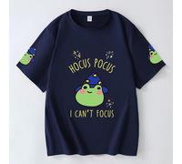 T-shirt "Je ne peux pas me concentrer" avec motif de grenouille sorcière mignonne, t-shirt graphique amusant, Top décontracté grande taille pour femmes et hommes, t-shirt d'été confortable avec motif