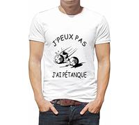 T Shirt Je Peux Pas j AI Petanque K025 (M, Blanc)