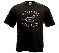 T-Shirt Je Peux Pas J'Ai Piscine Canard - Humour Natation Excuse bidon (XL)