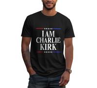 T-Shirt « Je suis Charlie Kirk » Repose en Paix Noir Taille L