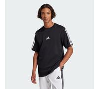 adidas Homme Essentials Three Stripes Single Jersey Tee, Black/White, S