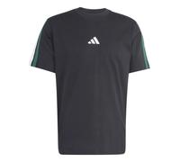 adidas Herren Essentials Three Stripes Single Jersey Tee, Black/Team Dark Green/White/Better Scarlet, M