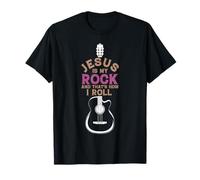 T-shirt « Jesus In My Rock And That Is How I Roll », guitare T-Shirt
