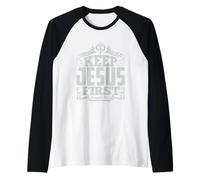 T-Shirt « Jesus is My King », t-Shirt Faith Love God Manche Raglan