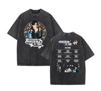 T-Shirt Jin RUNSEOKJIN_EP.Tour 2025 World Tour Echo Graphic Chemise en Coton délavé High Street(H,2XL)