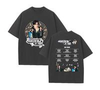 T-Shirt Jin RUNSEOKJIN_EP.Tour 2025 World Tour Echo Graphic Supp-ort Daily Cotton Shirt(C-Gray,5XL)