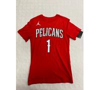 T-shirt Jordan NBA Zion Williamson #1 Pelicans Rouge Homme Taille S Neuf