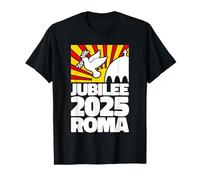 T-shirt Jubilee 2025 Roma Vatican Peace Dove, rouge et jaune, lever du soleil T-Shirt