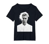 T-Shirt Justin Bieber Official Purpose Tour Photo Dateback T-Shirt, Femme Grandes Tailles, Noir, 1X