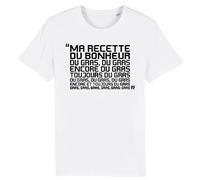 T Shirt Kaamelott Karadoc, la Recette du Bonheur - pour Homme - Imprimé en France - Coton 100% Bio - Cadeau Cuisine Kaamelott Original Rigolo (Blanc, M)