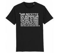 T Shirt Kaamelott Karadoc, la Recette du Bonheur - pour Homme - Imprimé en France - Coton 100% Bio - Cadeau Cuisine Kaamelott Original Rigolo (Noir, XXXL)