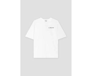 T-shirt Kaotiko blanc en coton Cheers Blanc S