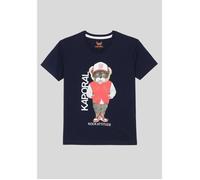 Kaporal, Tee Shirt Manches Courtes, pour Garcon, 100% Coton, Coupe Regular, Col Rond, Couleur Navy, Taille 14A