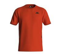 Kappa T-shirt Irateko Homme Coton Coupe régulière Col rond Insert maille Orange Taille L