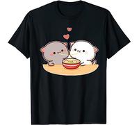 T-shirt Kawaii Panda Bear Hug Bubu Dudu Valentine Manger Ramen Saint-Valentin Jours Drôle Cadeau Unisexe, Noir , 3XL