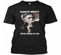 T-shirt #Keith #Richards #Kanye Never Heard of Her #West #Keith #Richards #Kan M Noir, Noir , L