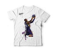 T-Shirt Kobe Hoop Basket USA Basketball 100% fabriqué en Italie, Blanc, XXL