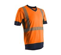 T-shirt KOMO orange haute visibilité col V manches courtes taille M - - 7KOMOM