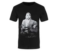Cobain Kurt - T-Shirt # L Unisex Black # Guitar Live Photo [Import]