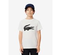 T-shirt Lacoste Color Logo manches courtes blanc noir pur enfant - 16