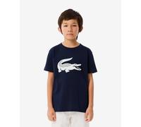T-shirt Lacoste Color Logo manches courtes bleu marine blanc enfant - 16