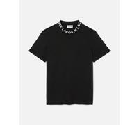 T-shirt Lacoste Jacquard Branded Piqué manches courtes noir pur - M