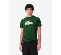 T-shirt Lacoste Sport Crocodile manches courtes vert foncé blanc - L