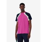 T-shirt Lacoste Ultra Dry Colour-Block Tennis manches courtes rose noir blanc - M