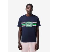 T-shirt Lacoste Vintage Monogram manche courte bleu marine vert rose - M
