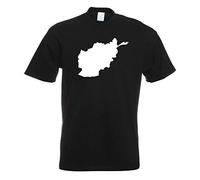 T-Shirt - l'Afghanistan Contour - Noir - XXL - imprimé avec Motif - été - Chemise Amusante - Sport - Loisirs