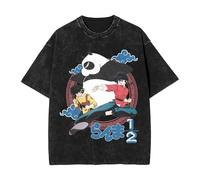T - Shirt lavé Anime Ranma 1/2 imprimé Rue Shoot Vintage Fun Manches Courtes Hommes Femmes Top t - Shirt-S