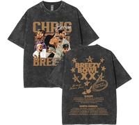 T-Shirt Lavé Rapper Chris Brown XX Tour 2025 Hommes Femmes Hip Hop Oversized T-Shirts Hommes Mode Vintage Chemises-Black9||3X_l