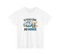 T-shirt “Le Plus Cool Papy du Monde” - Cadeau fun et tendre pour les super grands-pères tee shirt : Couleur - White, Taille - XXXL