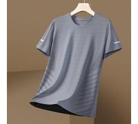 T-shirt léger à manches courtes pour homme en soie glacée, offrant une fonctionnalité de séchage rapide pour des modes de vie actifs (3XL gris)