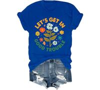 T-shirt « Lets Get in Good Trouble » pour femme et homme avec inscription « Get in Good Trouble », bleu marine, S