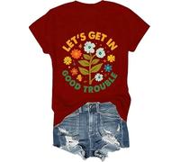 T-shirt « Lets Get in Good Trouble » pour femme et homme avec inscription « Get in Good Trouble », bordeaux, S