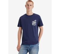 T-shirt Levi's Graphic Crewneck manche courte bleu marine blanc pur - M