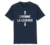 T Shirt l'homme la légende - pour Homme - Imprimé en France - Coton 100% Bio - Cadeau Anniversaire Humour Original Rigolo (Marine, XXXL)