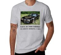 T-shirt « Life is Too Short for Boring Cars », T-shirt vintage pour amateur de voitures musclées, cadeau rétro pour amateurs de voitures, Style gris, 3XL