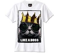 T-Shirt Like A Boss Cat Kitty Kitten Cute Fun Funny Hipster(Small)