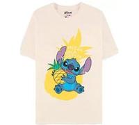 DIFUZED Disney Lilo & Stitch - Pineapple Stitch Tee-shirt Encolure torsadée Manche courte Coton